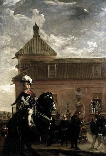 VELAZQUEZ, Diego Rodriguez de Silva y Prince Baltasar Carlos with the Count-Duke of Olivares at the Royal Mews France oil painting art
